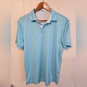 BKE Performance Polo Aqua Blue Casual Tennis Golf Spring Summer Shirt Mens L EUC
